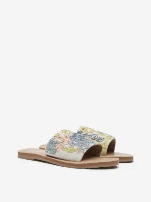 LUNA BLU Multicolour Embroidered Slides