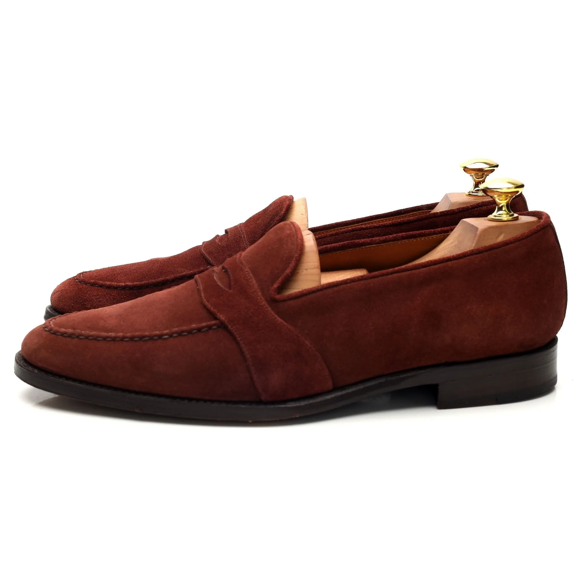 'Madison' Burgundy Suede Loafers UK 8.5 E