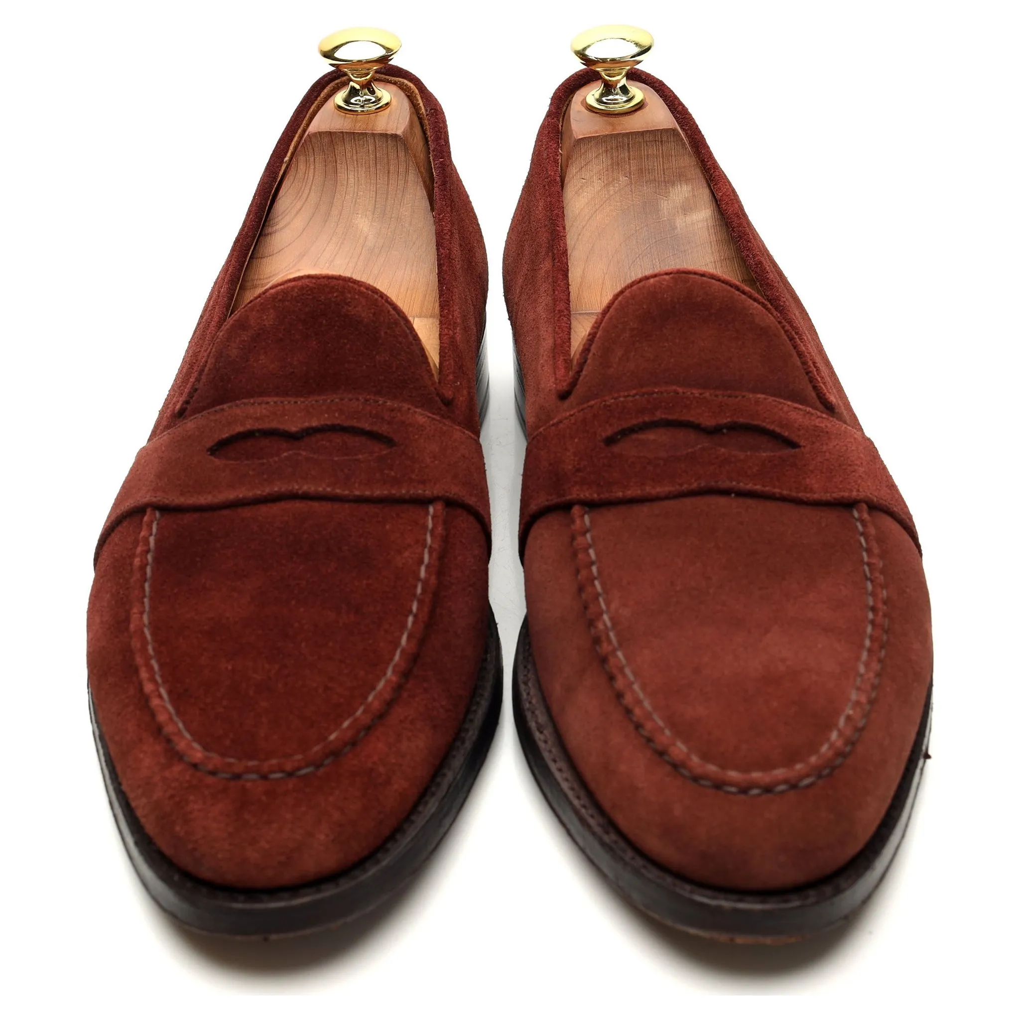 'Madison' Burgundy Suede Loafers UK 8.5 E