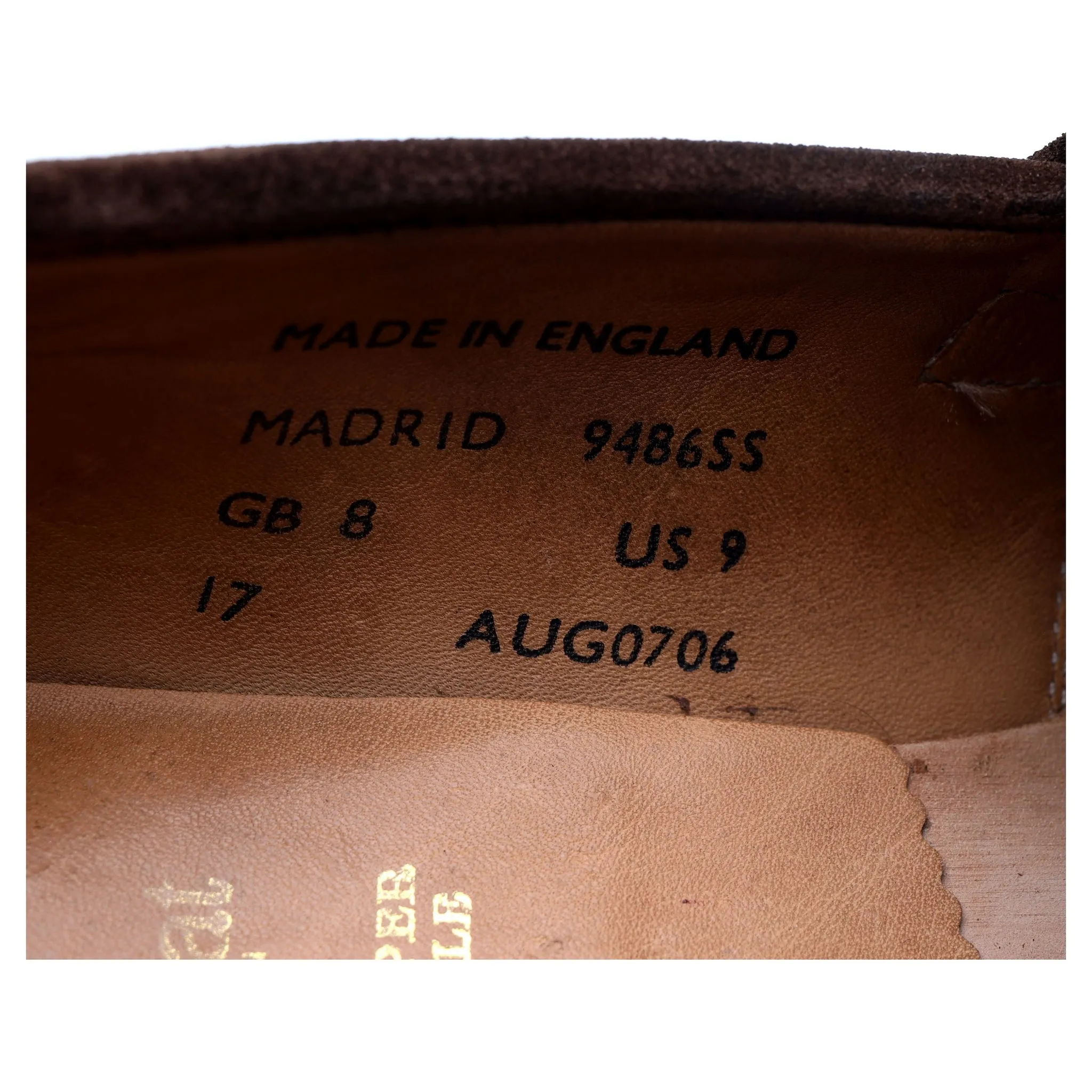 'Madrid' Dark Brown Suede Loafers UK 8 F