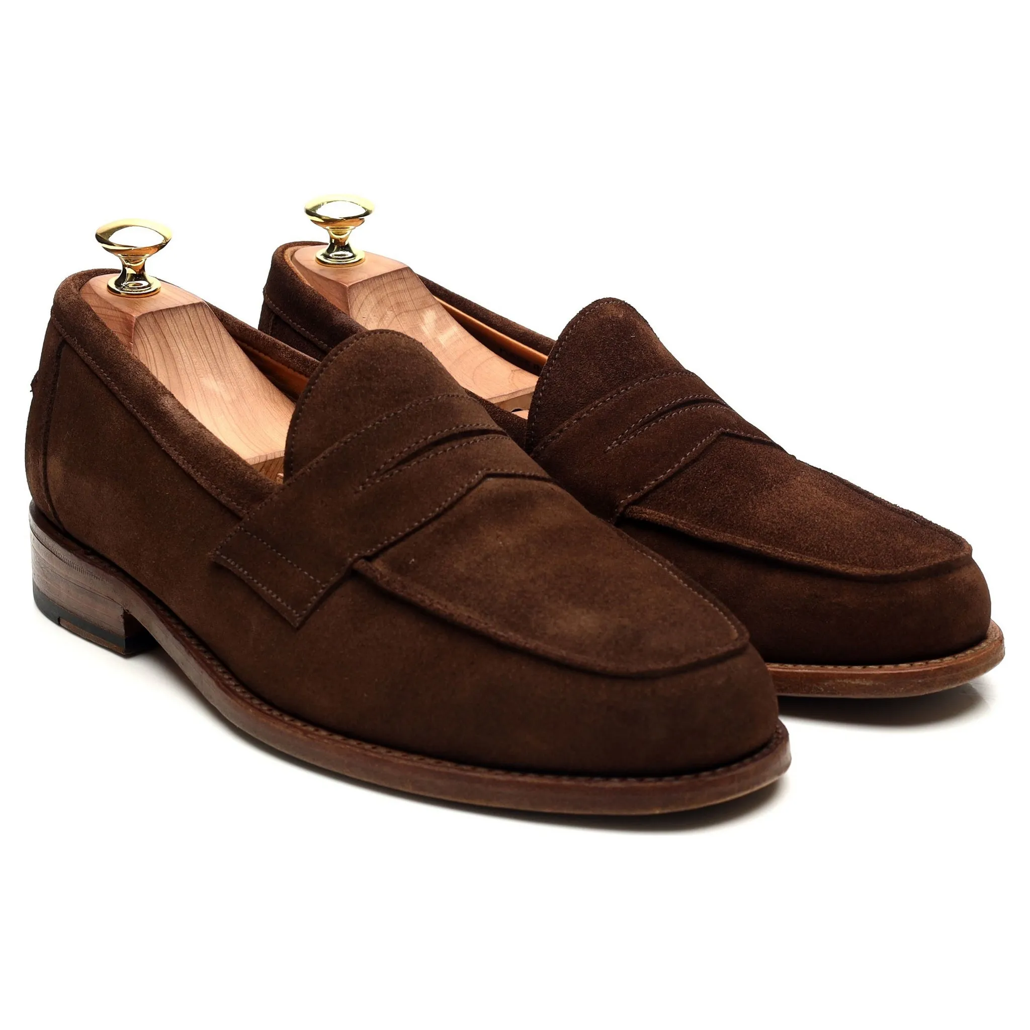 'Madrid' Dark Brown Suede Loafers UK 8 F