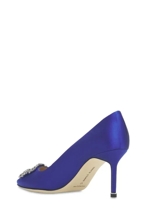 Manolo Blahnik   70mm Hangisi satin pumps 