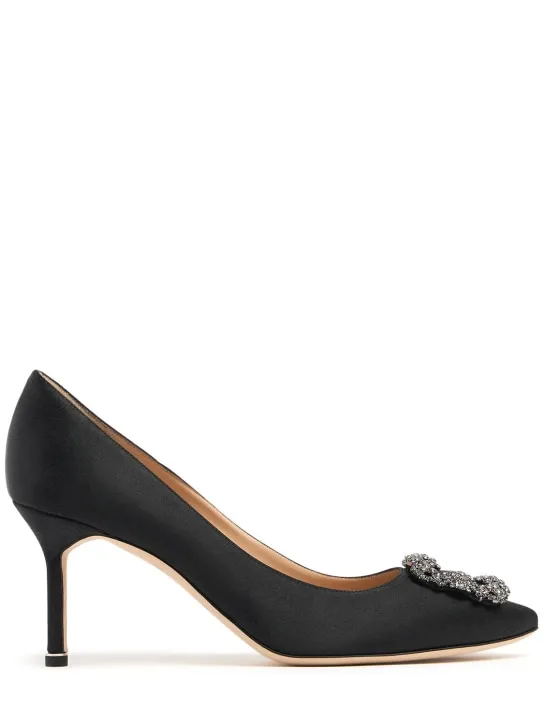 Manolo Blahnik   70mm Hangisi satin pumps 