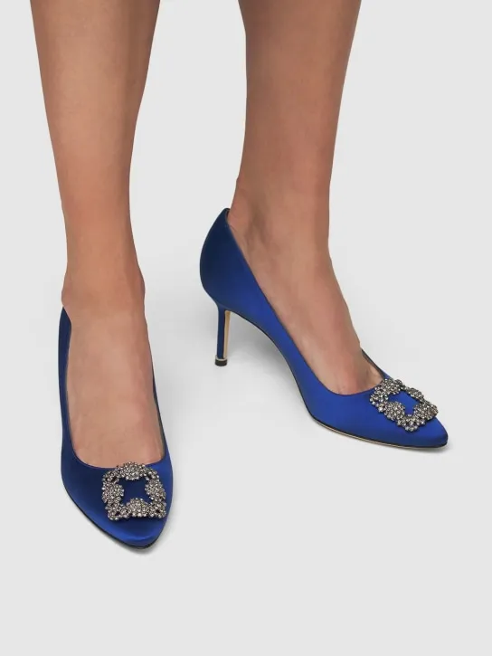 Manolo Blahnik   70mm Hangisi satin pumps 