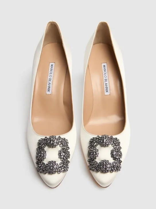 Manolo Blahnik   70mm Hangisi satin pumps 