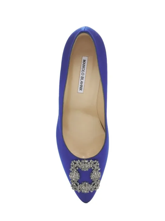 Manolo Blahnik   70mm Hangisi satin pumps 