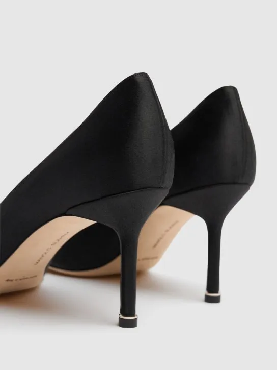 Manolo Blahnik   70mm Hangisi satin pumps 