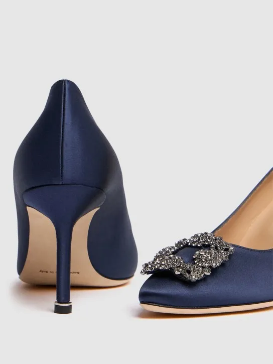 Manolo Blahnik   70mm Hangisi satin pumps 