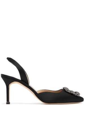 Manolo Blahnik   70mm Hangisli satin pumps 