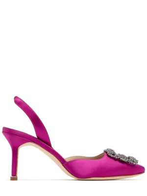 Manolo Blahnik   70mm Hangisli satin pumps 