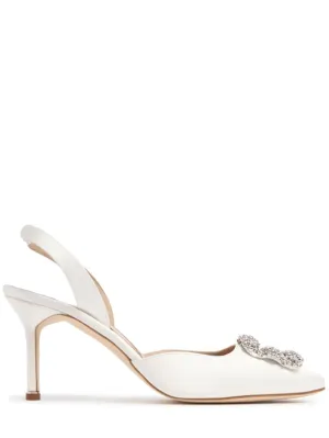 Manolo Blahnik   70mm Hangisli satin pumps 