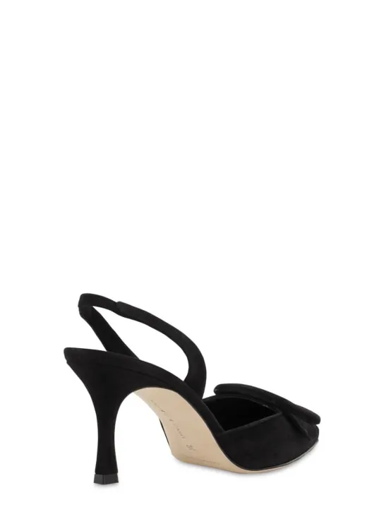 Manolo Blahnik   70mm Maysli suede slingback pumps 