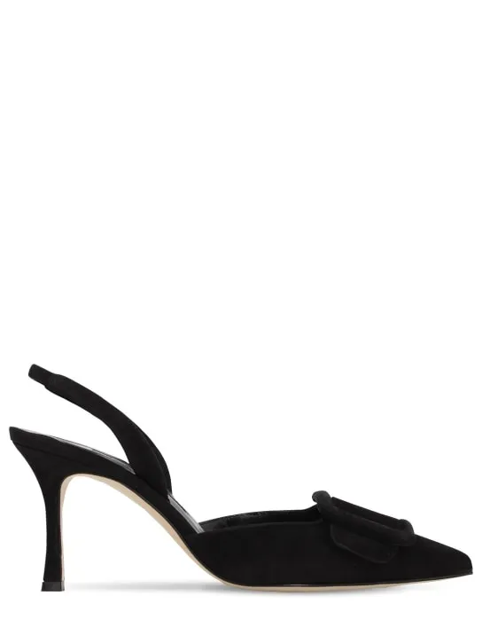 Manolo Blahnik   70mm Maysli suede slingback pumps 