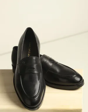 Men Black Slip on Genuine Leather Loafers