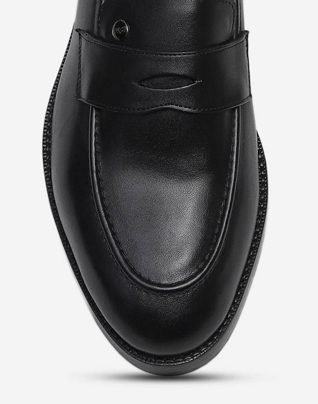 Men Black Slip on Genuine Leather Loafers