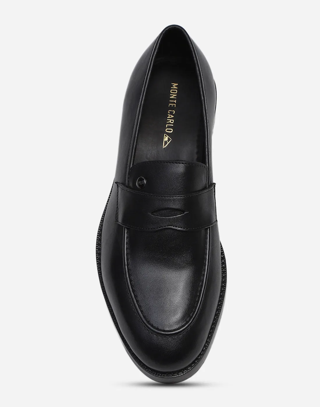 Men Black Slip on Genuine Leather Loafers