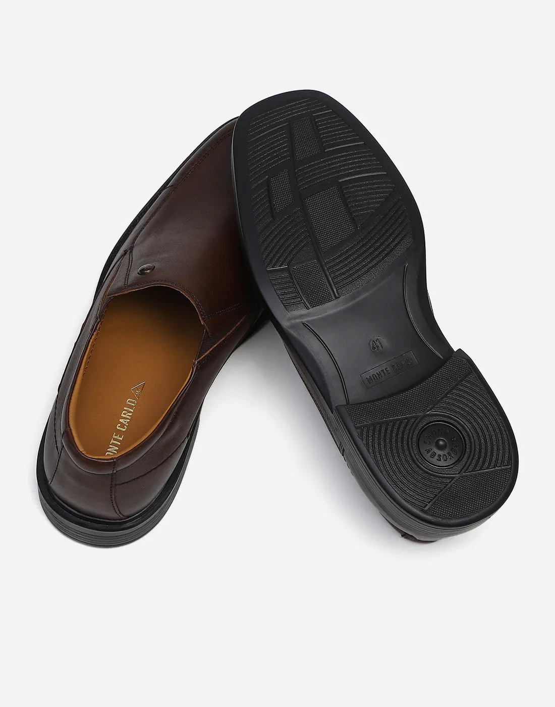 Men Brown Slip on Genuine Leather Penny Loafers