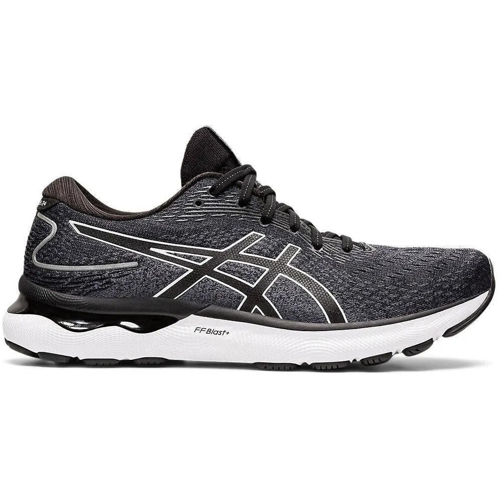 Men's Asics Gel-Nimbus 24, Black/White, 12.5 2E Wide