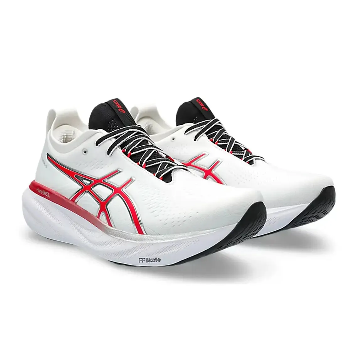 Mens ASICS Gel-Nimbus 25 Anniversary - White / Classic Red