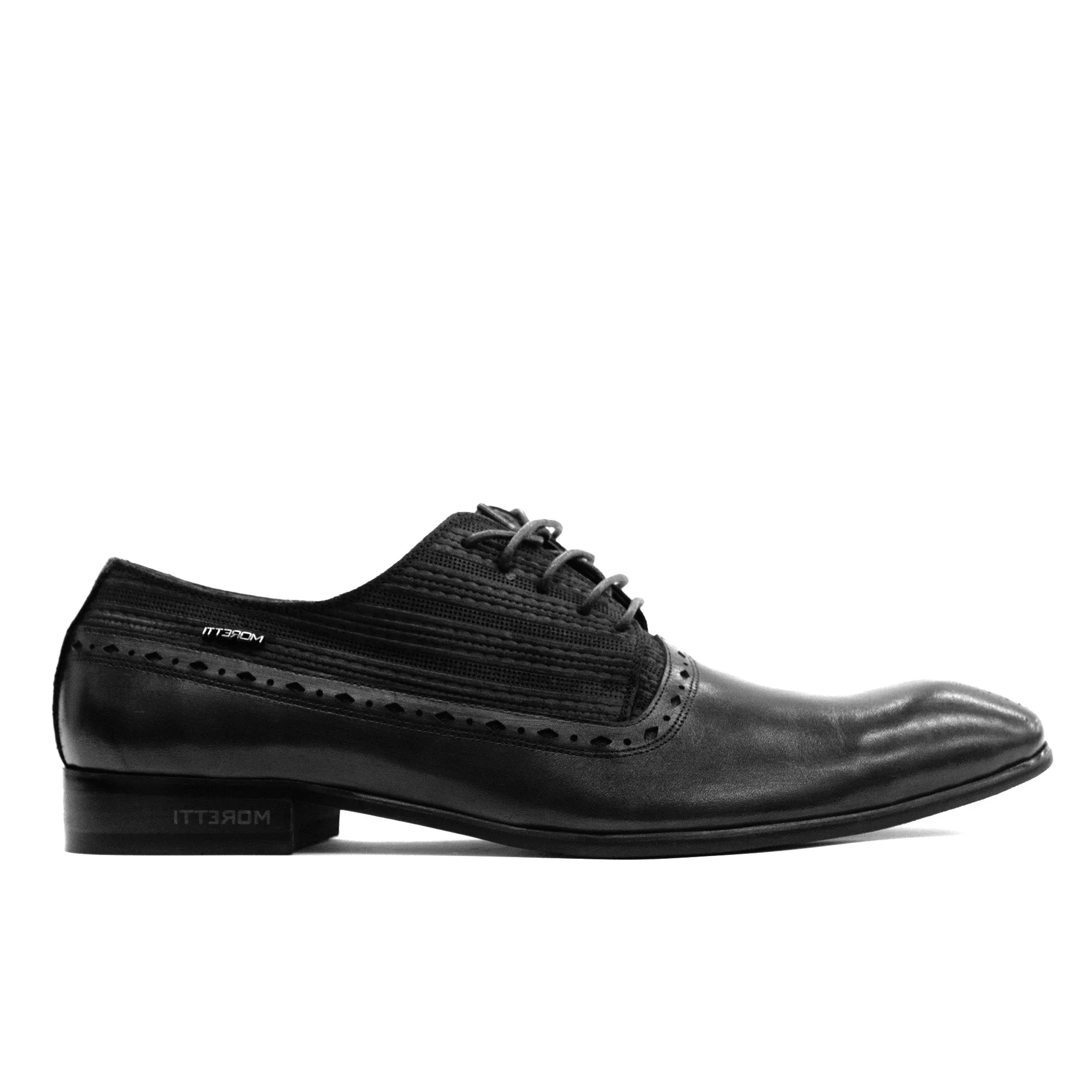 MORETTI,PLAIN TOE-LACE UP-SHOES-M31201-BLACK