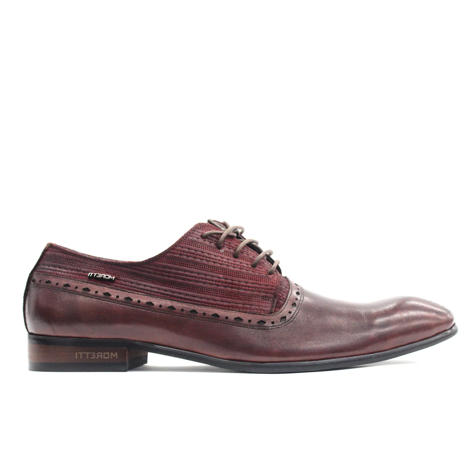 MORETTI,PLAIN TOE-LACE UP-SHOES-M31201-BURGUNDY