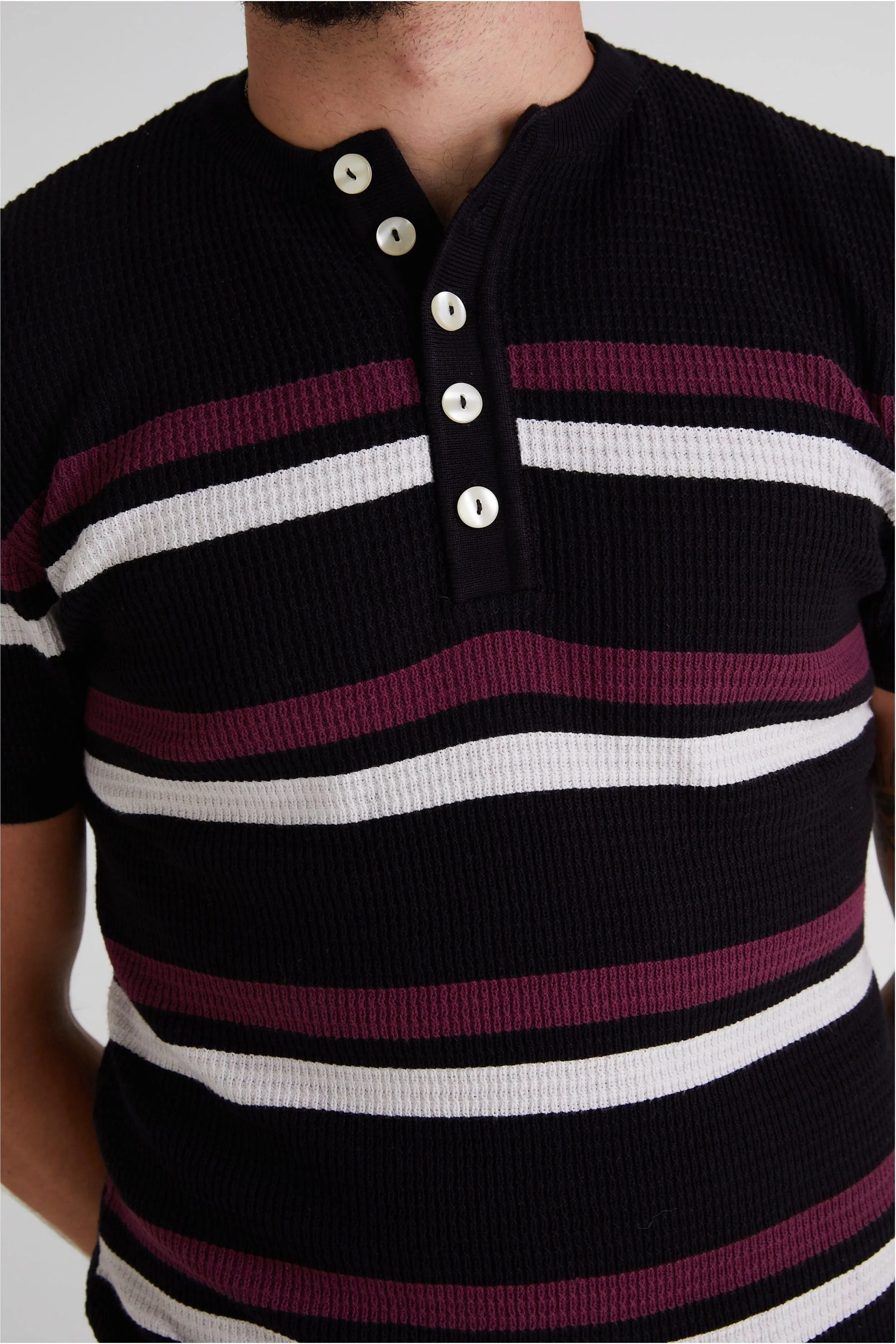 Mr Bridger - Thames Archive Black / Merlot / White Stripe  - Henley