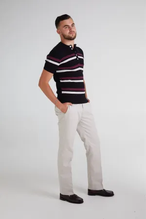 Mr Bridger - Thames Archive Black / Merlot / White Stripe  - Henley