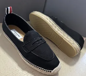 NIB  Thom Browne Men Penny Espadrille Loafers Shoes Black 10 US/43 EU Spain