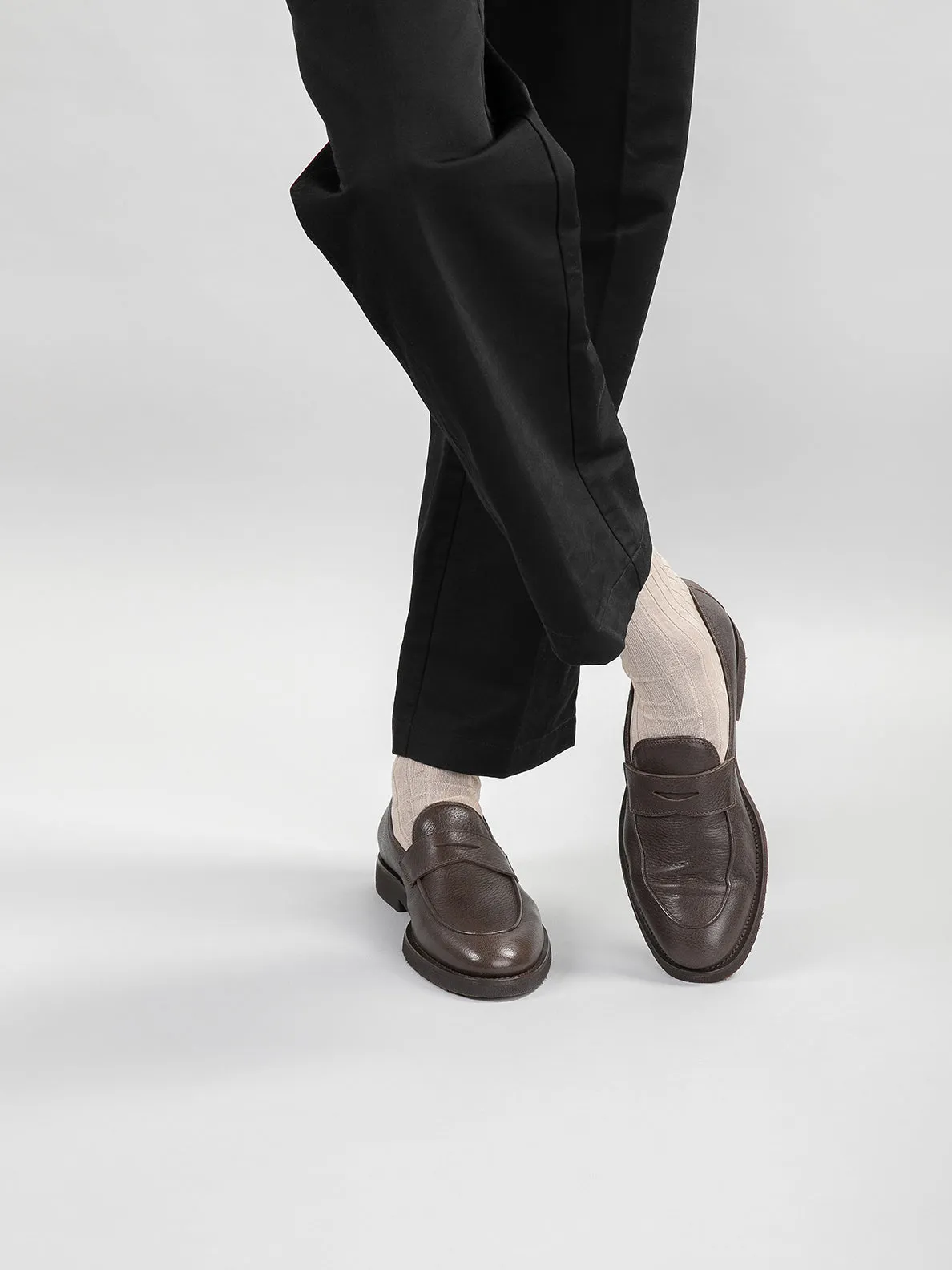 OPERA FLEXI 101 - Brown Leather Penny Loafers