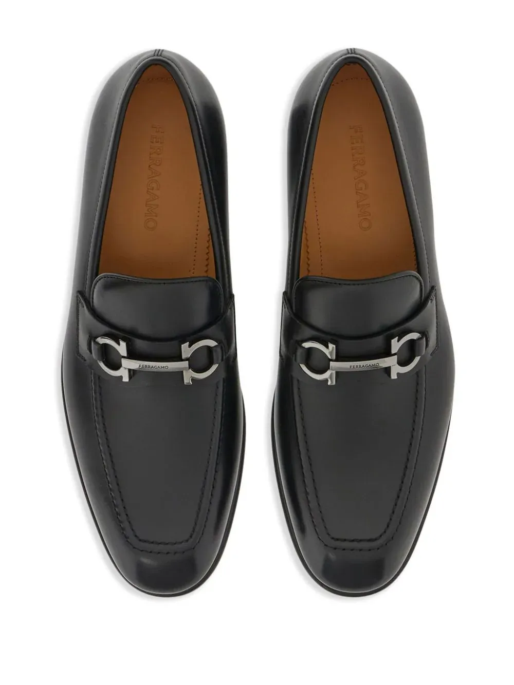 Pantofi loafers FERRAGAMO Gancini Penny negri