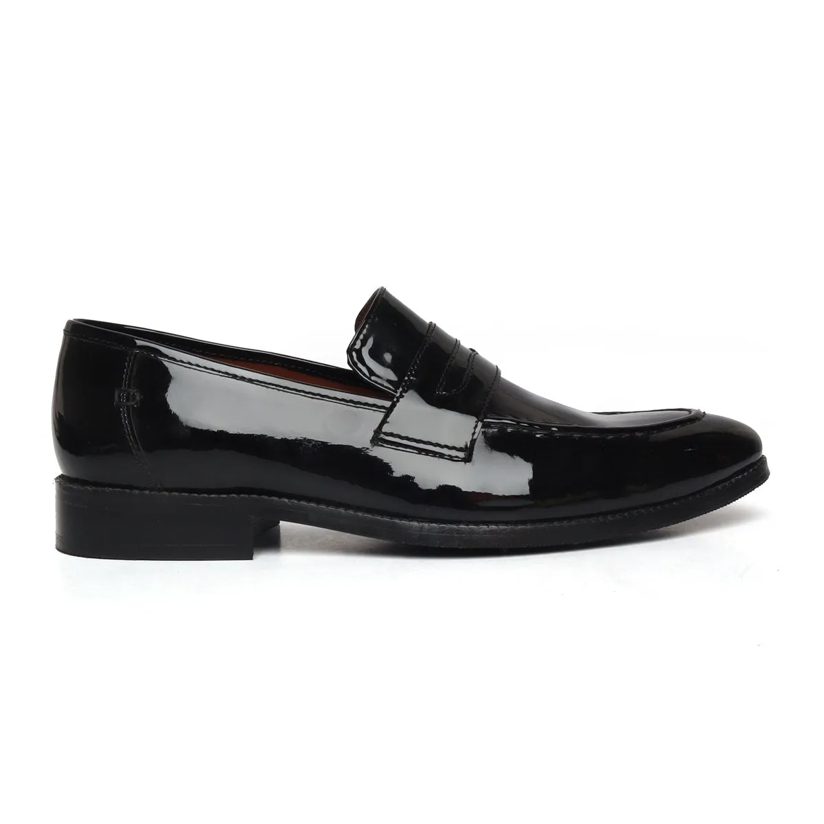 Patent Penny Loafer in Black Genuine Leather