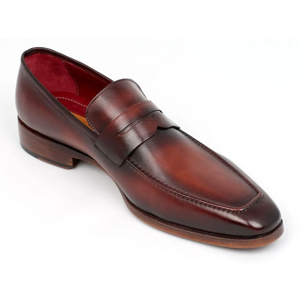 Paul Parkman Men's Penny Loafer Bordeaux and Brown Calfskin (ID#10FD61)