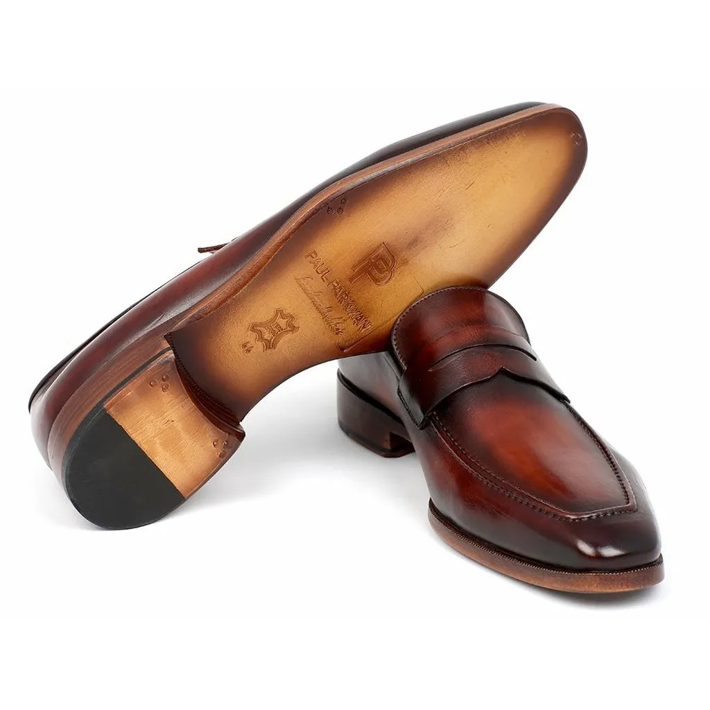 Paul Parkman Men's Penny Loafer Bordeaux and Brown Calfskin (ID#10FD61)