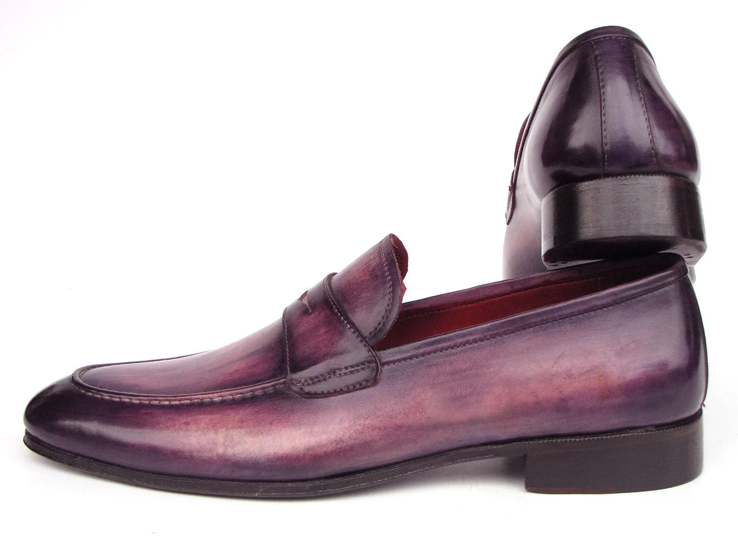 Paul Parkman Men's Purple Patina Penny Loafers