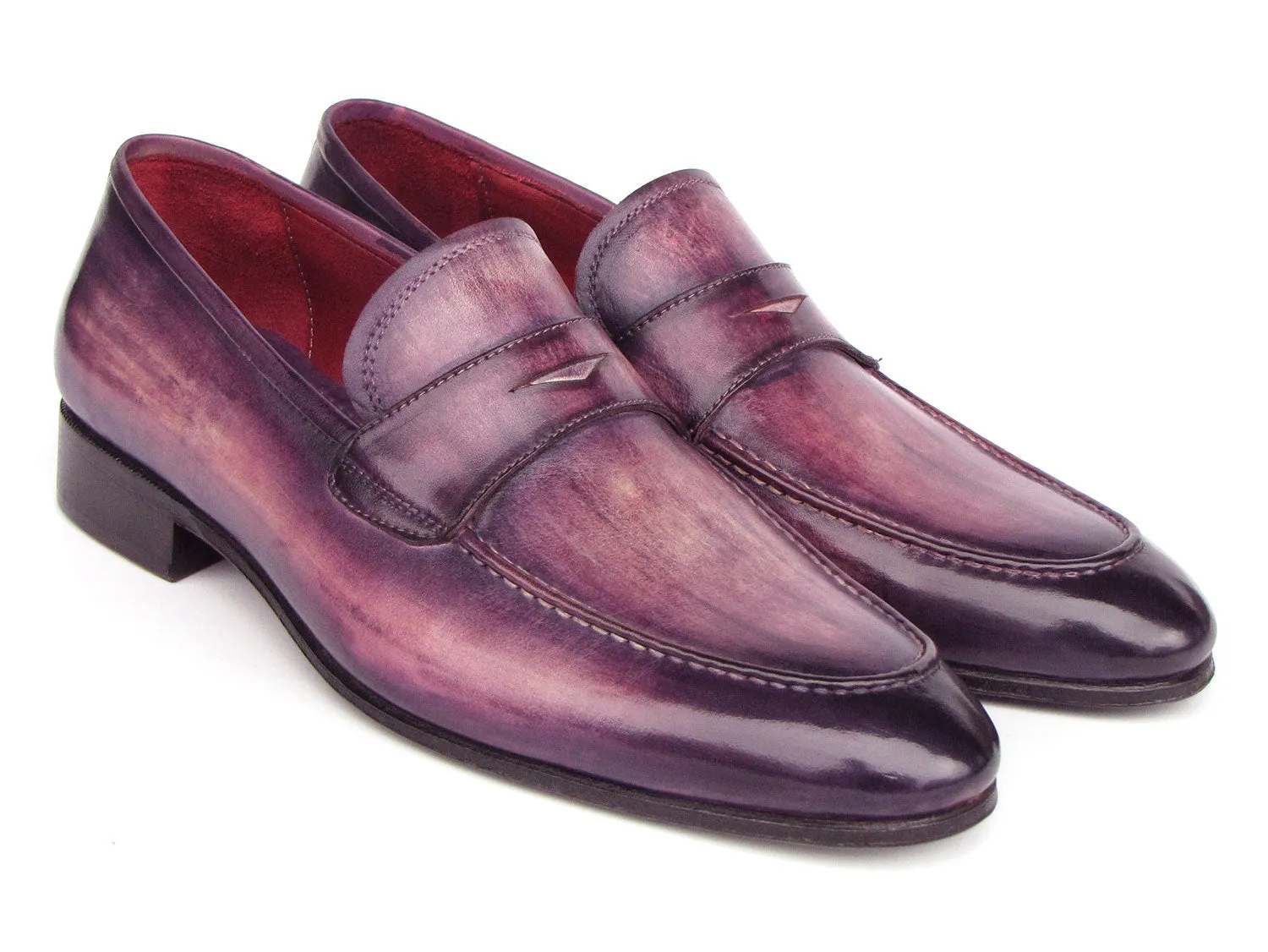 Paul Parkman Men's Purple Patina Penny Loafers