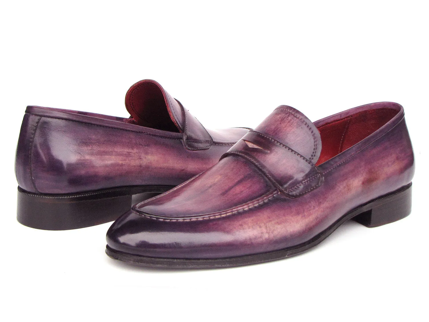 Paul Parkman Men's Purple Patina Penny Loafers