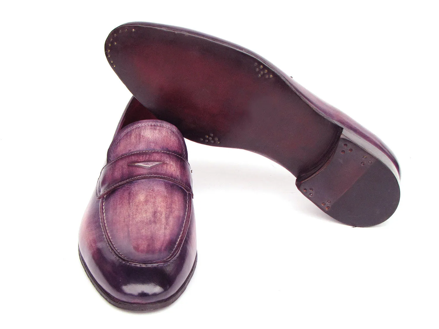 Paul Parkman Men's Purple Patina Penny Loafers