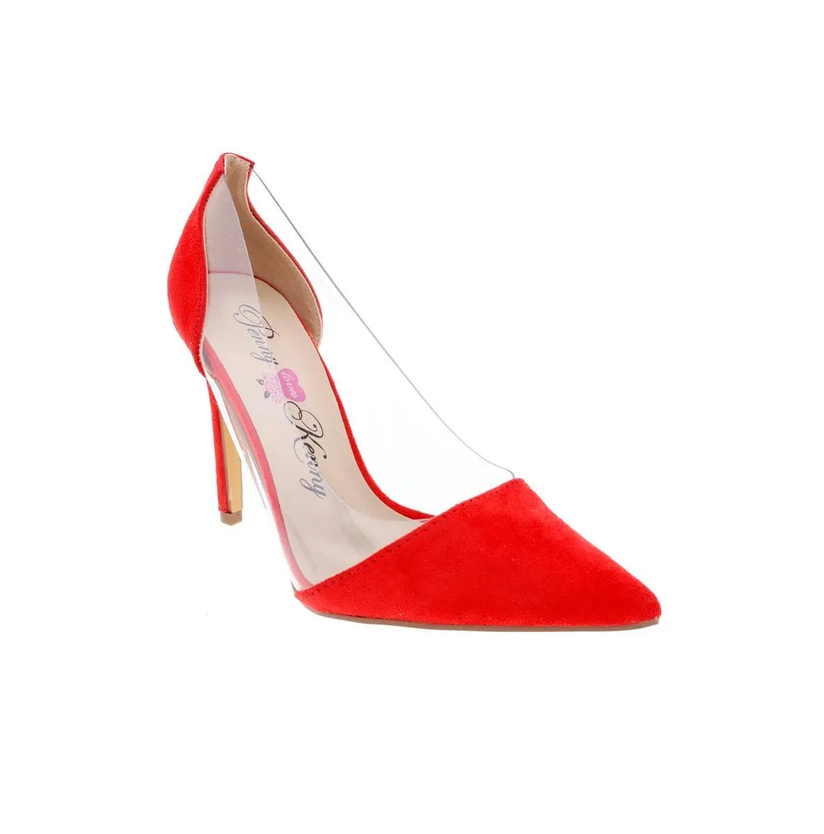 Penny Loves Kenny Opie Women Pumps Shoe In Red Micro/lucite