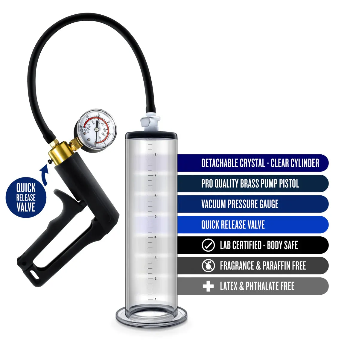 Performance VX7 Vacuum With Brass Trigger & Pressure Gauge Clear Pump