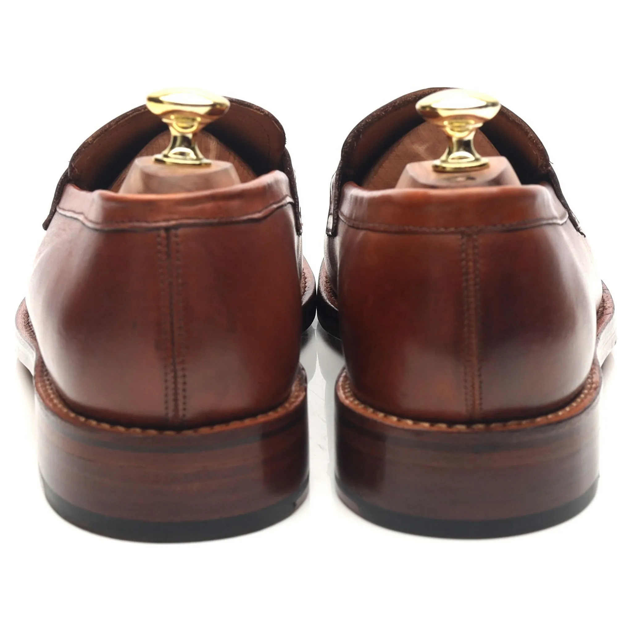 'Peter' Tan Brown Leather Loafers UK 7.5 E