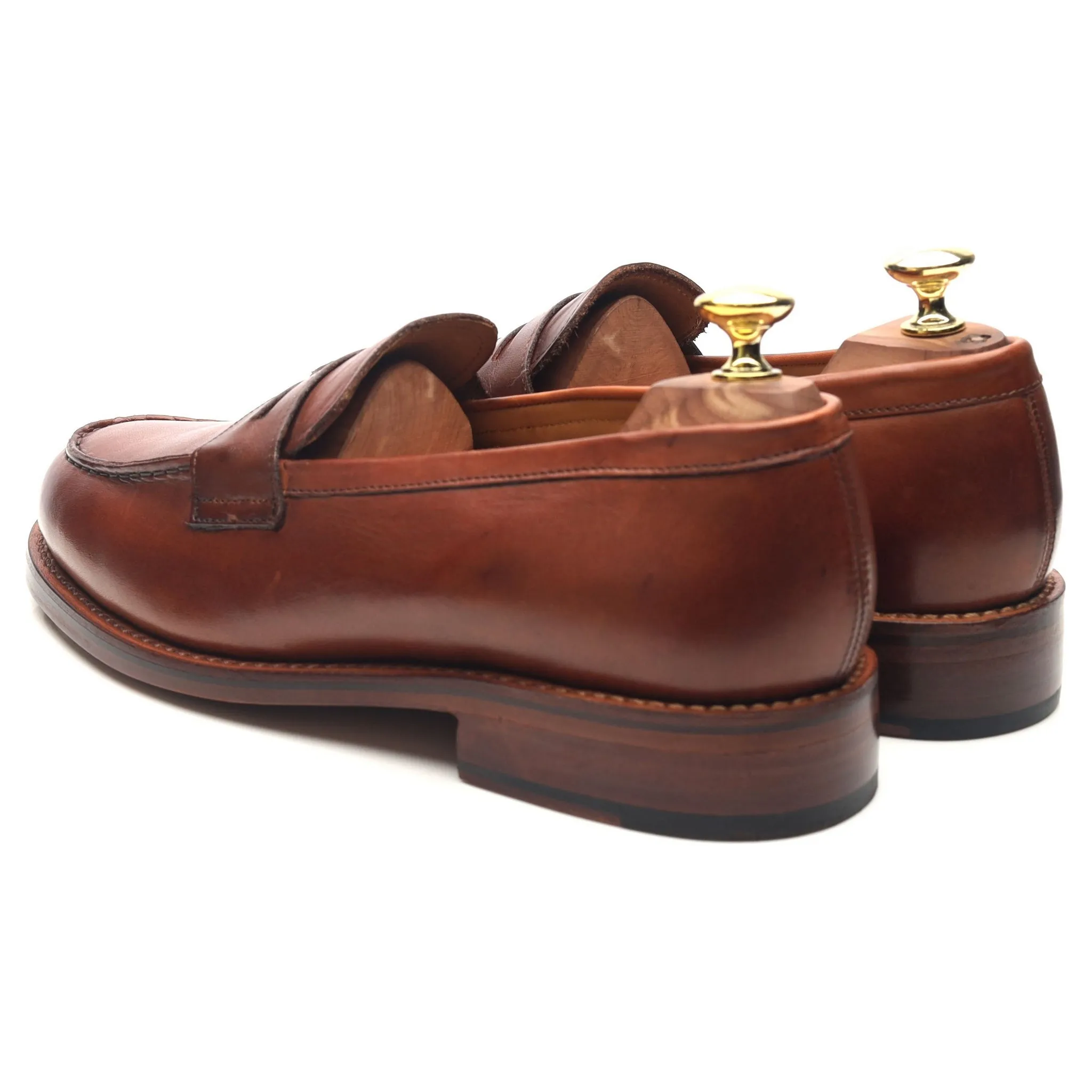 'Peter' Tan Brown Leather Loafers UK 7.5 E