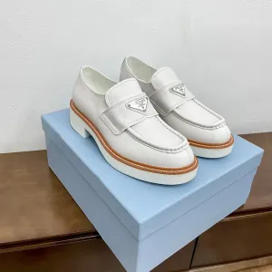 PRA CHOCOLATE LOAFERS WHITE CALFSKIN