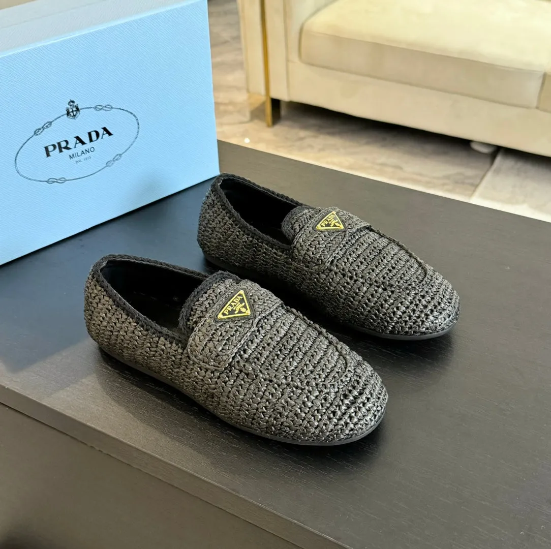 PRA CROCHET LOAFERS BLACK CALFSKIN