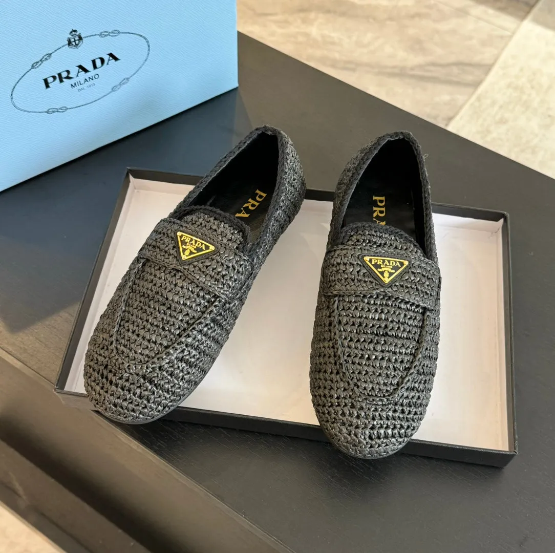 PRA CROCHET LOAFERS BLACK CALFSKIN