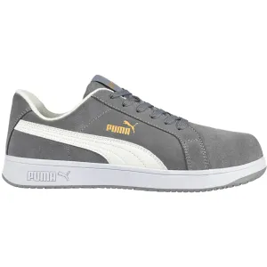 Puma Men's 640035 Iconic Suede Low Grey Composite Safety Toe Metal Free Work Shoes