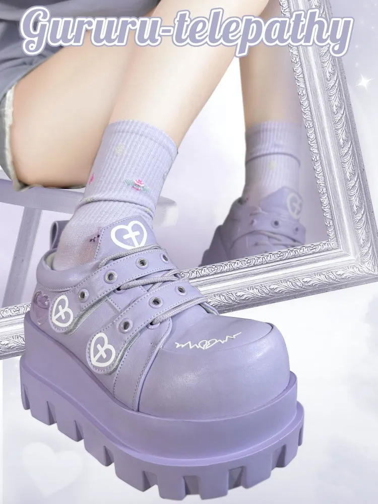 Punk Water Heart Cross Platform Shoes【s0000001907】