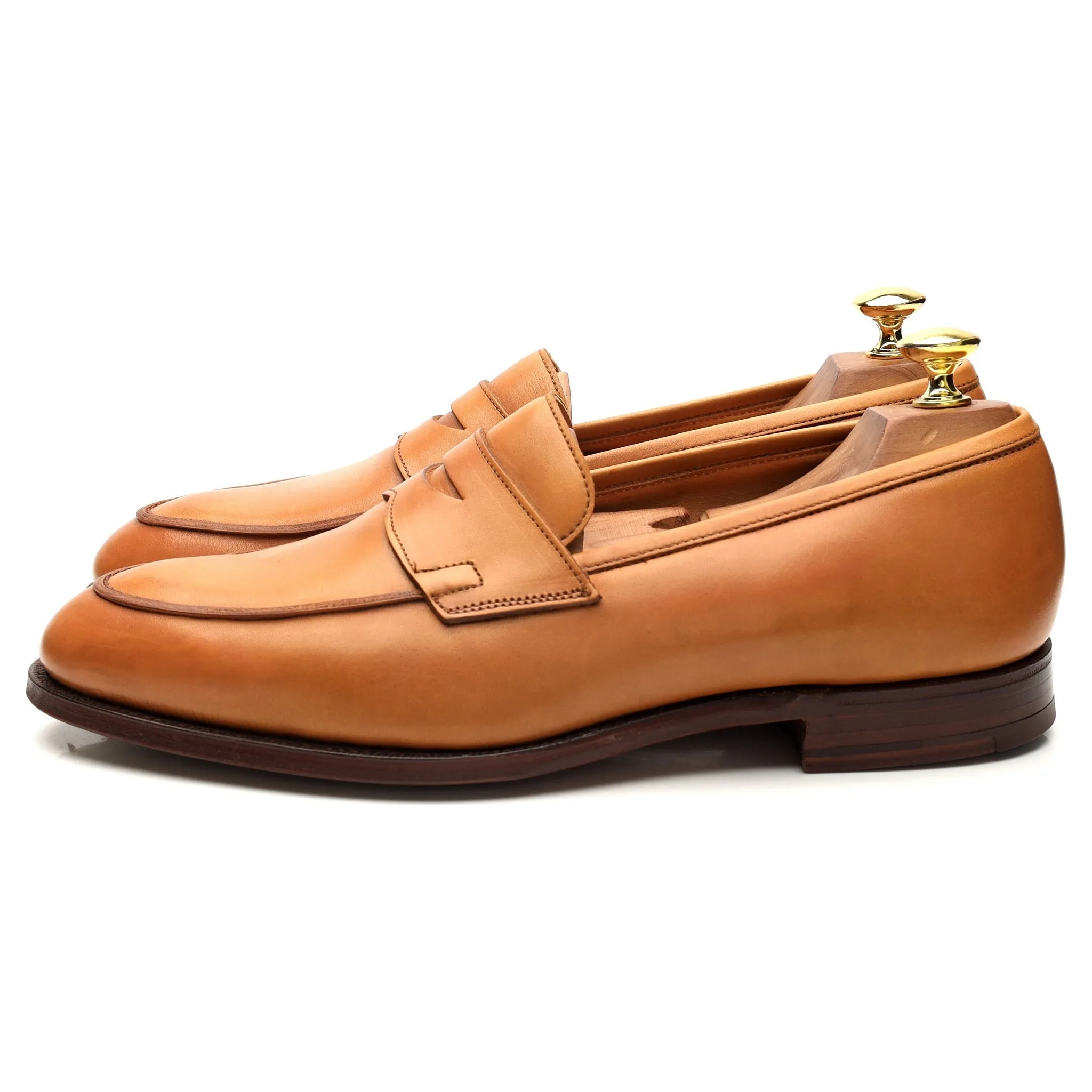 'Rosebery' Light Tan Brown Leather Loafers UK 8.5 E