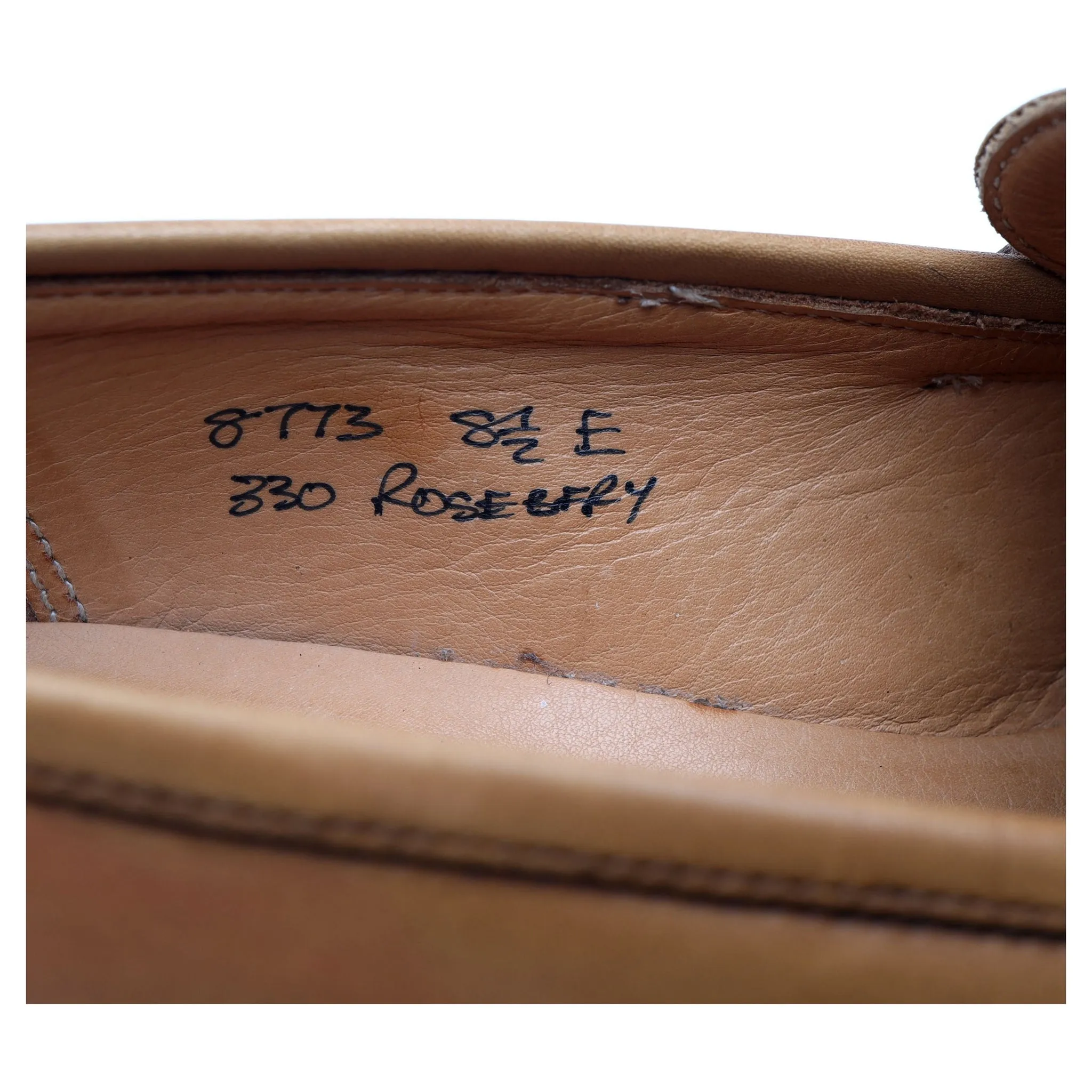 'Rosebery' Light Tan Brown Leather Loafers UK 8.5 E