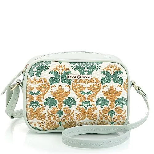 SACCI MUCCI Sling Bag for Girls/Womens Handbag | Side bag | Shoulder bag| Sling Handbag | Stylish Side Shoulder Crossbody Bags For Girls - Damask (Mint Green)