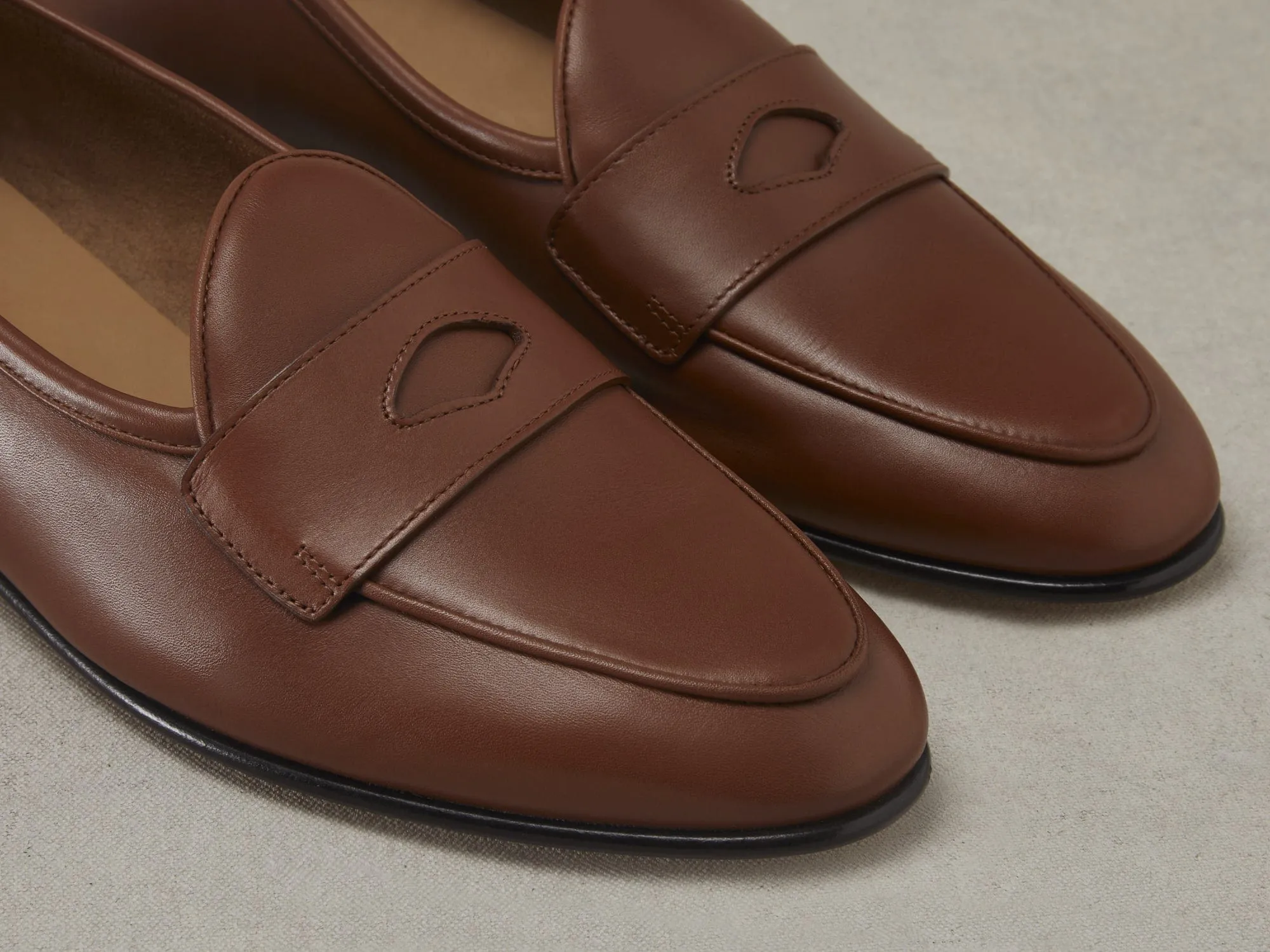 Sagan Classic Ginkgo Loafers in Tan Drape Calf